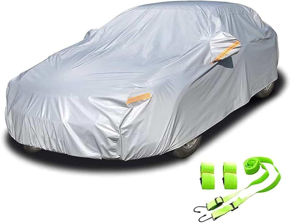 Kayme 6 Layers Car Cover Waterproof All Weather for Automobiles, Outdoor Full Cover Rain