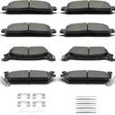 D1012 D1083 Front Rear Ceramic Brake Pads Set 8pcs With Clips Fit For 2004-2008 Ford F-150,For 2006-2008 Lincoln Mark LT