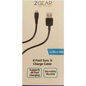 ZGear Micro USB Data Sync and Charge Cable - Black ZGear Micro USB Data Sync and Charge Cable - Black