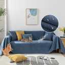STACYPIK Waterproof Blue Couch Cover Non-Slip Sofa Cushion Cover for Pet Cat Dog Anti-Scratch Couch Cover Thick Washable Couch Protector for 3 Cushion Outdoor Leak Proof Couch Throw Slipcover-71X134IN