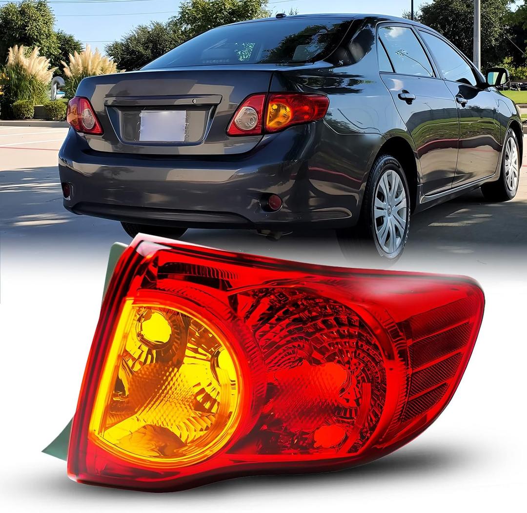 AUTOONE For Toyota Corolla Tail Lights Assembly, Tail Lamp Assembly Fit for 2009-2010 Corolla Rear Factory OEM Passeger Side, Without Bulbs