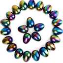 JOYIN 2.3'' Easter Eggs, 24 Pcs Plastic Eggs Metal Color for Filling Specific Treats, Colorful Easter Theme Party Favor, Classroom Prize Supplies