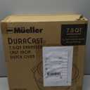 MUELLER HOME 7.5 QT Enameled Cast Iron Dutch Oven, Heavy-Duty Casserole Dish and Braiser Pan with Lid and Stainless Knob, Oven-Safe up to 500 F & Across All Cooktops, Oyster White