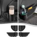 Front & Rear Door Side Insert Storage Box, Door Organizer Pockets Fit for 2018-2026 Jeep Wrangler JL JLU & Gladiator JT, 4Pcs Black Cup Holder Interior Storage Expansion Accessories