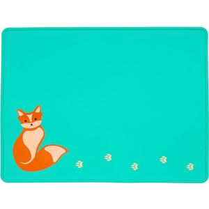 Silly Goose Silicone Placemat for Babies and Toddlers, Cute Fox Design, Stain Resistant, Non-Slip Table Setting Placemat for Dining, Dishwasher Friendly