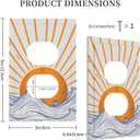 Decorative Outlet Covers Mid Century Sun Japanese Kanagawa Waves Sea 1 Gang Duplex Light Switch Cover Plate Electrical Switch plate Covers Wall Plates Receptacle Cover for Bathroom Bedroom Decor