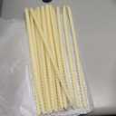 1/2 Inch Skinny Spiral Beeswax Taper Candles - 15 inch Tall Thin Candlesticks 1/2 Inch Diameter - Slim Taper Candles - Natural Beeswax Candlesticks, Off-White Candles Set of 16