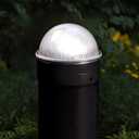 Classy Caps CH2233B Summit Chain Link Solar Post Cap, Black High Output LED, Fits 1-7/8", 2", 2-2/8",2.5, 2-7/8",3" Diameter Posts, Easy DIY, Brilliant White Light, Ideal for Chainlink Fence Posts