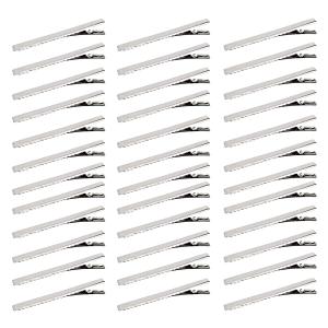60 Pcs Alligator Curl Clips, Bantoye 3 Inch Flat Single Prong Clips Hair Accessories for Hair Styling, Coloring, Silver
