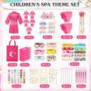 6 Set Sleepovers Teepee Tents Spa Party Robes Supplies Bulk with Inflatable Airbed and Light String, Party Supplies for Birthday Movie Spa Favors Gift Indoor Outdoor (Complete,5 Pink 1 Rose Red)