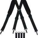 KUNN Tactical Duty Belt Suspenders with Metal Hook,Men Padded Police Harness for Duty Belt,Black