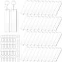 Hicarer 120 Pieces Rectangle Acrylic Key Chain Blank Transparent Acrylic KeyChain Blank (2 x 8 cm)