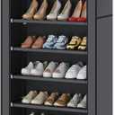 UDEAR 10-Tier Free Standing Shoe Rack Sturdy Shoe Rack Organizer for Closet Entryway Stackable Shoe Shelf with Dustproof Cover,Grey