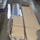 BARNSMITH 48in x 96in Glass Barn Door with 8FT Nickle Sliding Door Hardware Included, 5-Panel Frosted Glass Sliding Barn Door, Solid Wood Covered with Water-Proof PVC Surface, Easy Assembly, Black