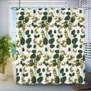 Leaves Shower Curtain Tropical Jungle Plant Curtain Set for Bathroom Modern Natural Botanical Green Leaves Shower Curtain with Hooks Waterproof Fabric Decor 72x78 Inch