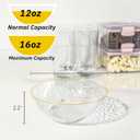 Rubtlamp 50 Pack Clear Disposable Bowls, Clear Plastic Bowls with Gold Rim, 12-16oz Premium Heavy Duty Plastic Hammered soup Bowls for Milk Cereals, Snacks, Salads