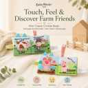 bebe mondo Farm Infants Toy Chicken Soft Crinkle Books for Tummy Time, Infant Sensory Toy 0-6-12 Months, Touch and Feel Developmental Cloth Book, Shower Gift, Easter Baby Gifts for Boys Girls, Small