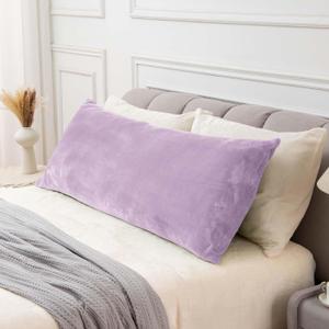 BEDELITE Body Pillow Cover with Zipper Closure, Super Soft and Cozy Fuzzy Fleece Pillowcase 20 x 54 Inches, Luxury Fluffy Plush Long Body Pillow Pillowcase for All Seasons(Lavender)