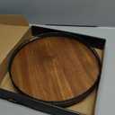 Acacia Wood 13" Lazy Susan Turntable Organizer for Table Top, Farmhouse Round Wooden Lazy Susan for Cabinet Kitchen Centerpieces Coffee Table, for Condiments Spices, Bathroom Vanity Tray Decor