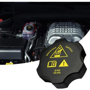 Coolant Reservoir Cap Replacement Radiator Coolant Recovery Cap Replacement for 68442532AA 68249136AA 53479332 Compatible with Chrysler, J-eep, Dodge, Ram 2013-2021, Durango 2016-2021 (Black)