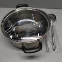 Shabu Hot Pot Stainless Steel,Chinese Induction Shabu Pot with Divider for Kitchen Cooker, Gas Stove (11 Inch)