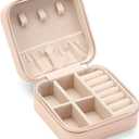 Travel Jewelry Case, Mini Portable Jewelry Travel Boxes, Small Jewelry Organizer for Rings, Earrings, Pendants, Watches, Necklaces, Lipsticks Organizer Storage Holder Case (Pink) (A1 - Pink 1 Pack)