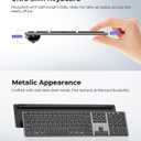 seenda Wireless Bluetooth Keyboard and Mouse Combo, SKM64-3 Rechargeable Slim Quiet Keyboard Mouse, 3 Multi-Device Connection, Compatible for Windows 11/10 PC Laptop Mac MacBook iPad, Black Gray