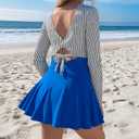 NESY Long Sleeve Swimsuits for Women Rash Guard V Neck One Piece Bathing Suit Swim Dress Woman Swimwear Swimdress UPF 50+ (Blue, M)