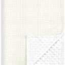 Baby Blankets for Boys Girls, Soft Nursery Minky Blankets with Muslin and Dotted Fleece Back 30x40 inches, Receiving Bed Quilt for Newborn, Infants, Toddlers (Butter)