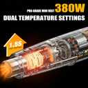 Mini Heat Gun - BATAVIA 380W Fast Heat Hot Air Gun Tool with Uniform Heat Tech & Dual Protection Fuses, 2 Temp (572F/1022F)+Nozzle with Overheat Protection for DIY Crafts, Vinyl Wrap, Shrink Tubing