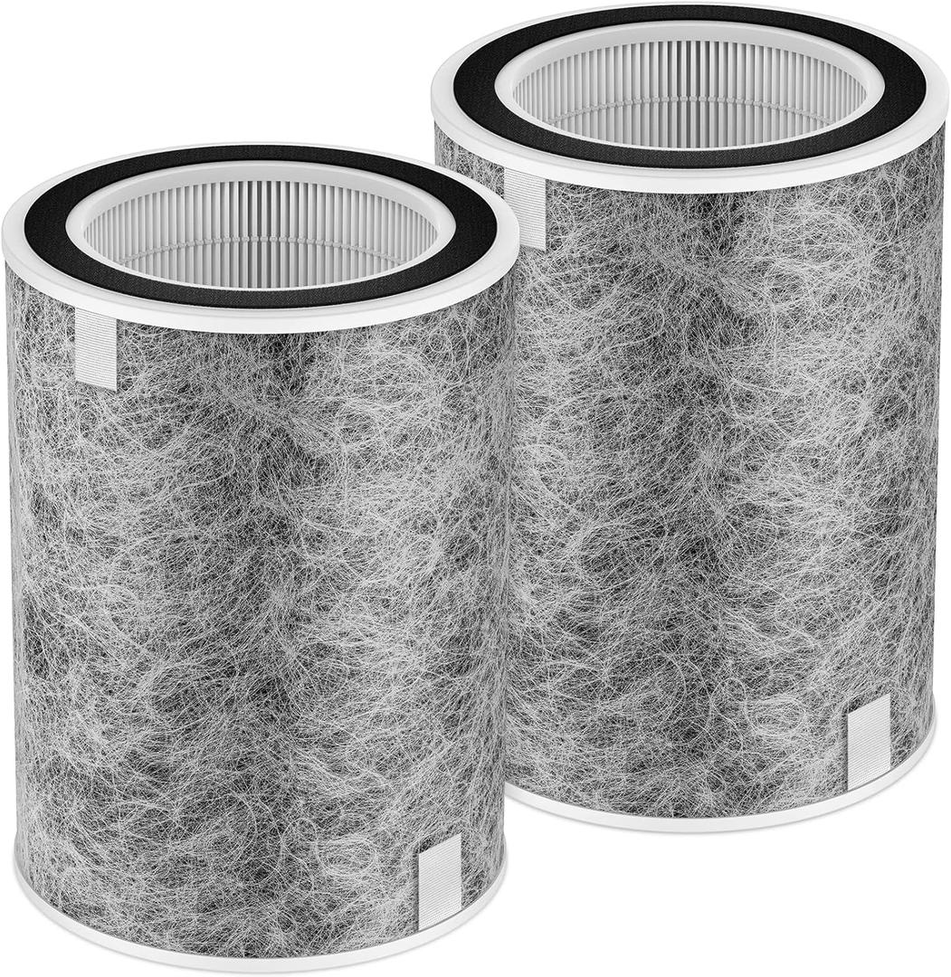 2 Pack HP201 Replacement Filter for Shark HP202 HP302 Air Purifier MAX | Fit HP201 HP302 HP301 HP202 HP232 HC502 AP1000, 3-in-1 filter for particles & Dust, Compare Part # HE2FKBAS, HE2FKBASMB