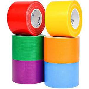 SIKEDEPRO Rainbow Colored Duct Tape 6 Pack,15 Yards x 2 Inch Heavy Duty Rainbow Waterproof Colored Tape Variety Pack,Tear by Hand,Great for Packaging, Arts & Crafts and DIY