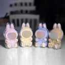 3 x Protective Case for LABUBU, Case Cover for 17cm Doll, Plastic Clear Cover for Have a Seat Plush Toy with Key Chain and Flannel Bag, Plastic Clear Display Box(No Doll, 15cm)