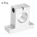 4 x uxcell 4pcs SK25 Aluminum Linear Rod Rail Shaft Support for 25mm Diameter Shaft, Linear Motion Rail Guides Mounting Bracket with Wrench for CNC Machine, 3D Printer, Automation Equipment
