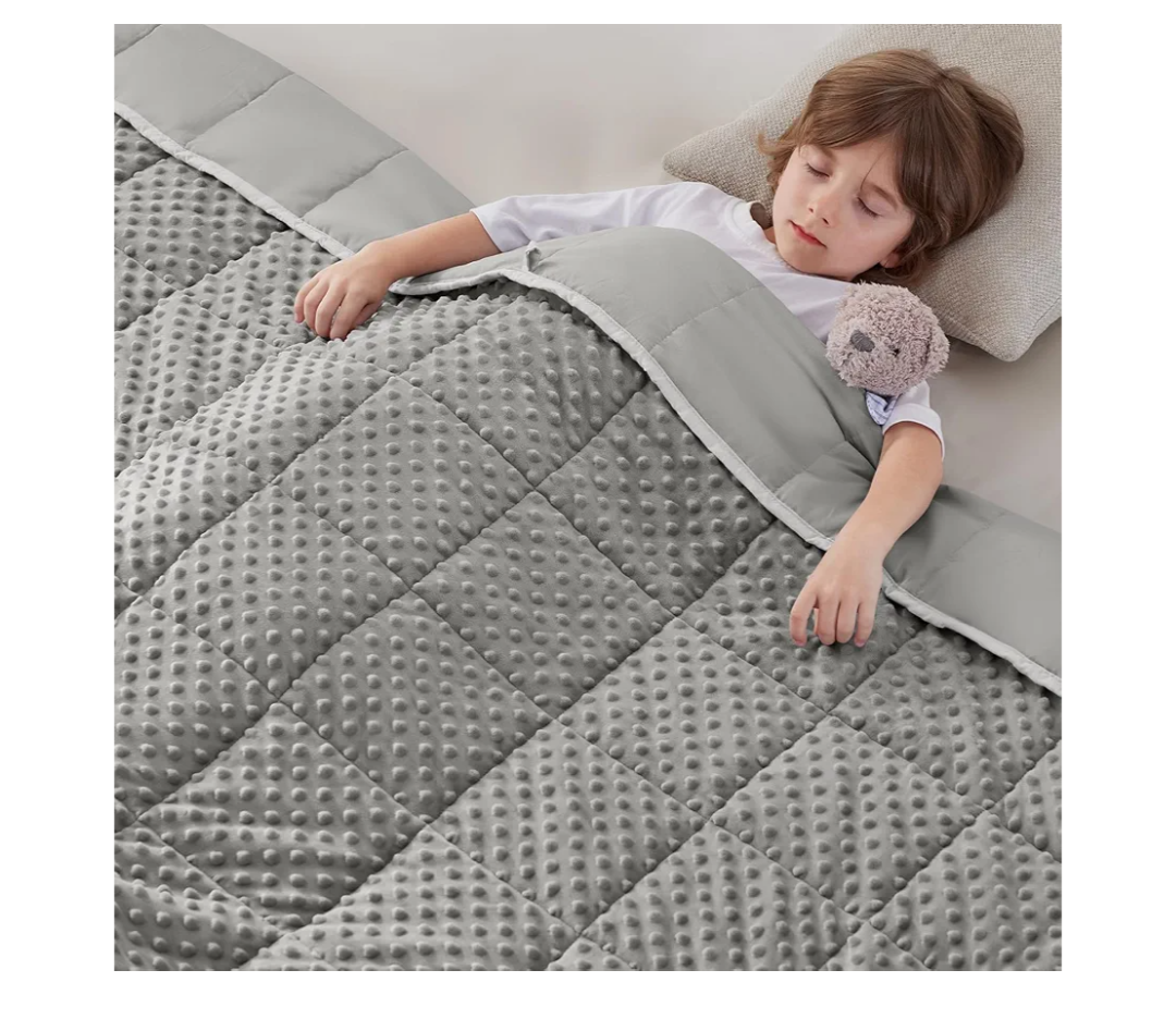 anfie Weighted Blanket Kids(36"x48" 3lbs) Weighted Blanket Cooling Blanket for Sleeping,Throw Size Breathable Blanket with Premium Glass Bead(Grey)