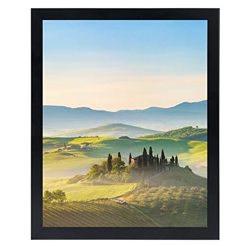 HUKONHEP 14x20 Black Picture Frames, Photos Frame with Plexiglass, Wall Gallery Photo Frames, Horizontal and Vertical for Wall Mounting, Home Office Decoration