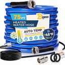 75FT Heated Water Hose for Rv,Heated Water Hose Antifreeze to -45F,Great Rv Accessories for Campers,Livestock,Agriculture,Lead and BPA Free (Blue)