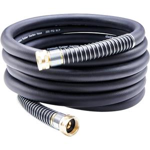 Leader Garden Hose 15ft x 5/8", Heavy Duty Short Water Hose, Female to Female Fittings, Five Layered Braiding for Durability, 1000PSI Burst, 200PSI Working (Black)