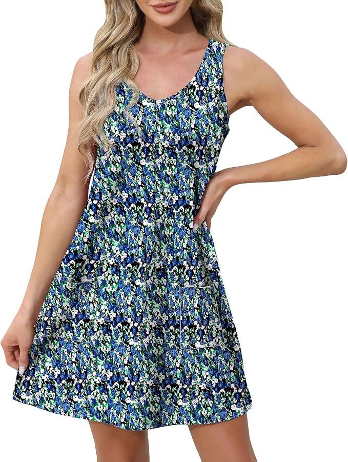 ANRABESS Women Maxi Dress Summer Casual Loose Sleeveless Sundress Coverup Beach Eyelet Dresses 2026 Vacation Travel Outfits Small