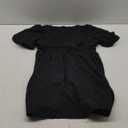 Women 2025 Summer Mini Dress Puff Short Sleeve Sexy V Neck A Line Elastic High Waist Flowy Swing Dresses, L