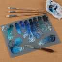 Grey Tempered Glass Palette 12x16 Tabletop Rectangle  Scratch-Resistant, Easy-to-Clean Artist Palette for Precise Color Mixing, Reduced Glare, Solvent-Resistant