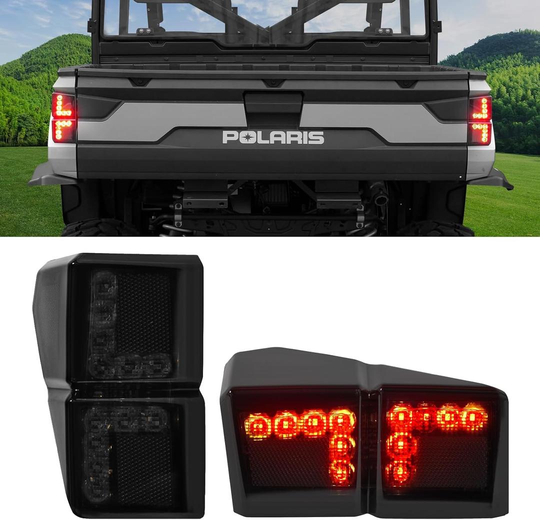 UTV Tail Lights for Ranger 1000 XP, LED Rear Brake Stop Taillights for Polaris Ranger 1000 XP / 1000 / Crew /2018-2022, 2PCS, Replace OEM # 2413766, Smoke