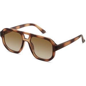 livho Trendy Polarized Square Aviator Sunglasses Women Men Square Eyewear Frame, Retro Sun Glasses for Women Men 2025 Shades (Vibrant Brown Tortoise/Brown)
