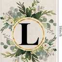 2 x LUTER Monogram Letter L Garden Flag, 12x18 Inch Floral Garden Flag Garden Letter Flags Burlap Flag Family Last Name for Outside, Yard, Patios, Lawns, Gardens
