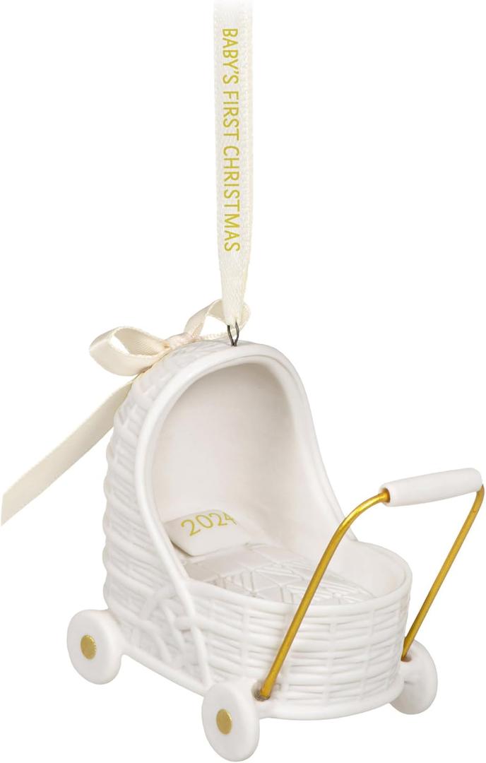 Hallmark Keepsake Christmas Ornament 2024, Baby's First Christmas Pram, Porcelain, Baby Gift