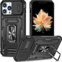Case for iPhone 13 Pro Phone Case with Camera Cover, with Ring Holder Kickstand, with Magnetic Car Mount Function, for iPhone 13 Pro (Black)