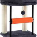 Hey-brother Cat Tree, Cat Scratching Posts with Bed, Sturdy Tower with Fully Sisal-Wrapped Columns and Plush Toy Ball for Indoor Kittens, 18.9 inches, Smoky Gray MPJ010SG