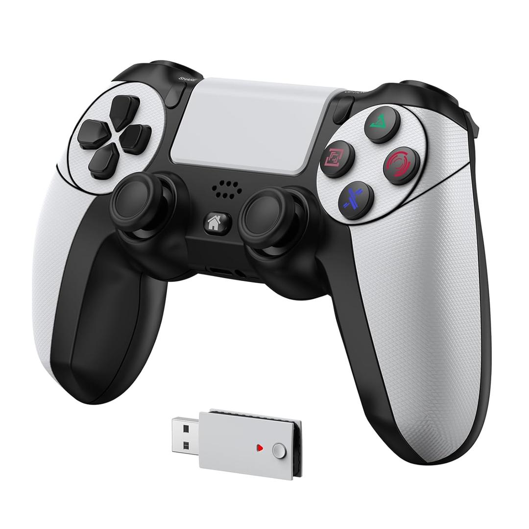 IWGAME Controller for PlayStation-5, Compatible with PS-5/PS-5 Pro/PS-4/ PC, Wireless Controllers Supports Adjustable Turbo, Remap, Hall Effect, Gaming Controller for PS-5 Games (2.4G Adapter Required) (White)
