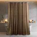 Brown Silver Glitter Shower Curtain: Luxury Elegant Taupe Gold Metallic Shimmery Fabric Curtains for Holiday Bathroom Dcor - Fancy Glam Neutral Bathroom Accessories & Gift Set for Men Women - 72x72 (Chocolate)
