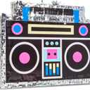 BLUE PANDA Boombox Pinata - 80s and 90s Theme Party Decorations, Hip Hop, Retro Birthday Supplies (16.5x12.8x3 In) - 90s Party Decorations - Boom Box Decor Pinata